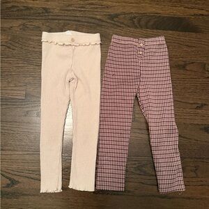 Bundle of kids Zara Ribbed and Houndstooth Leggings Set